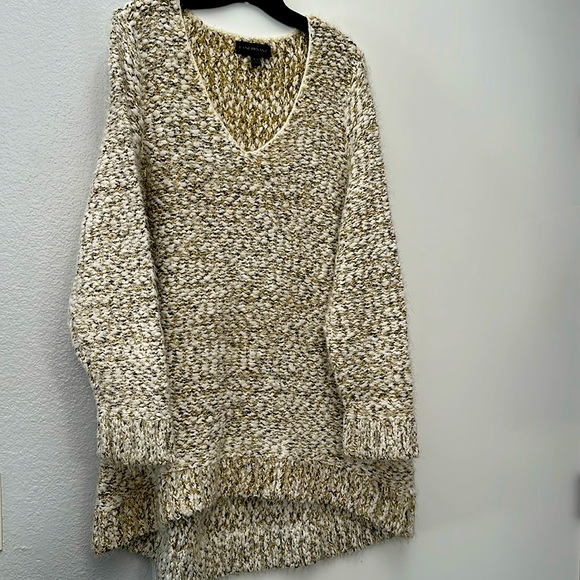 Cream & gold chunky eyelash knit sweater from Lane Bryant - Picture 1 of 4